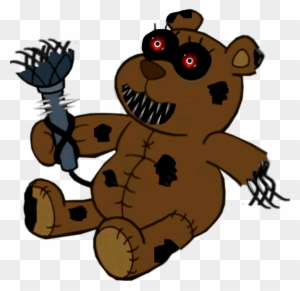 Creepy Horror Teddy Bear Illustration - Free PNG Download
