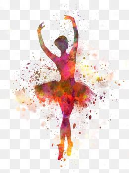 Elegant Ballet Dancer Watercolor Art - Free PNG Download