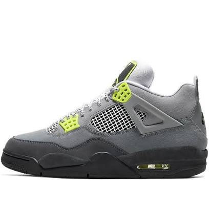 Air Jordan 4 “Cool Grey” Neon Green - Iconic Retro Basketball Sneaker