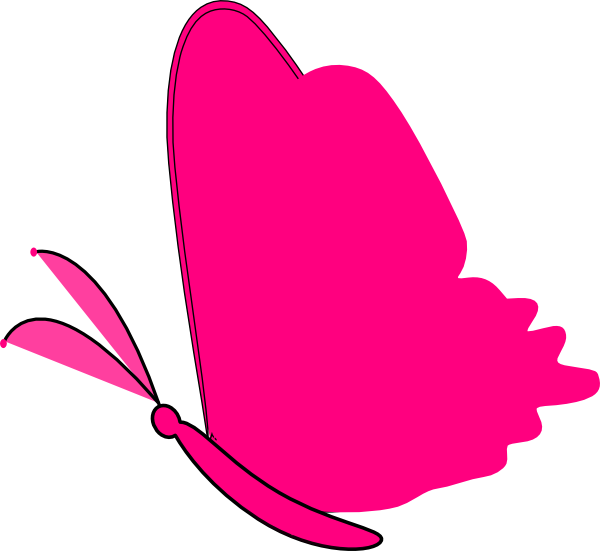 Pink Butterfly Silhouette Vector Graphic | Free Download & Use