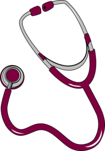 Magenta and silver stethoscope illustration on transparent background