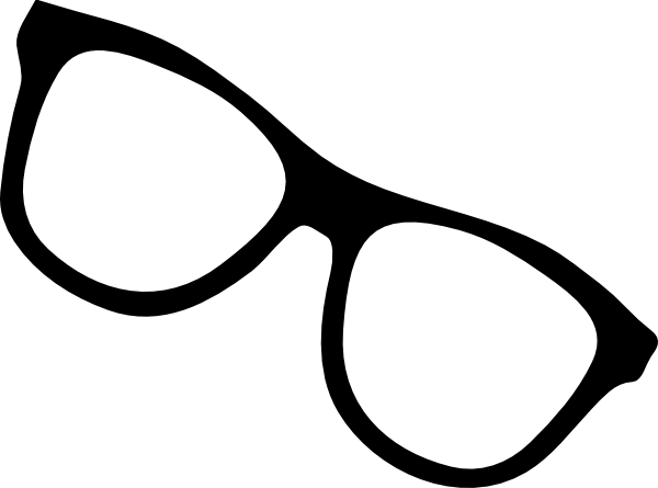 Black silhouette of classic eyeglasses on white background, representing vision, reading, or style.