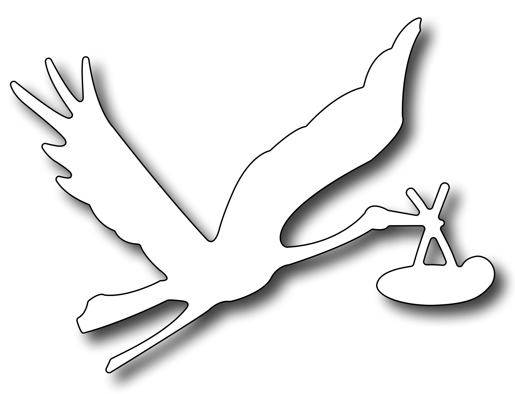 Stylized white dove in flight carrying an olive branch, symbolizing peace and hope.