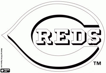 Cincinnati Reds baseball team logo in black and white outline style, featuring a stylized "C" with "REDS" inside.