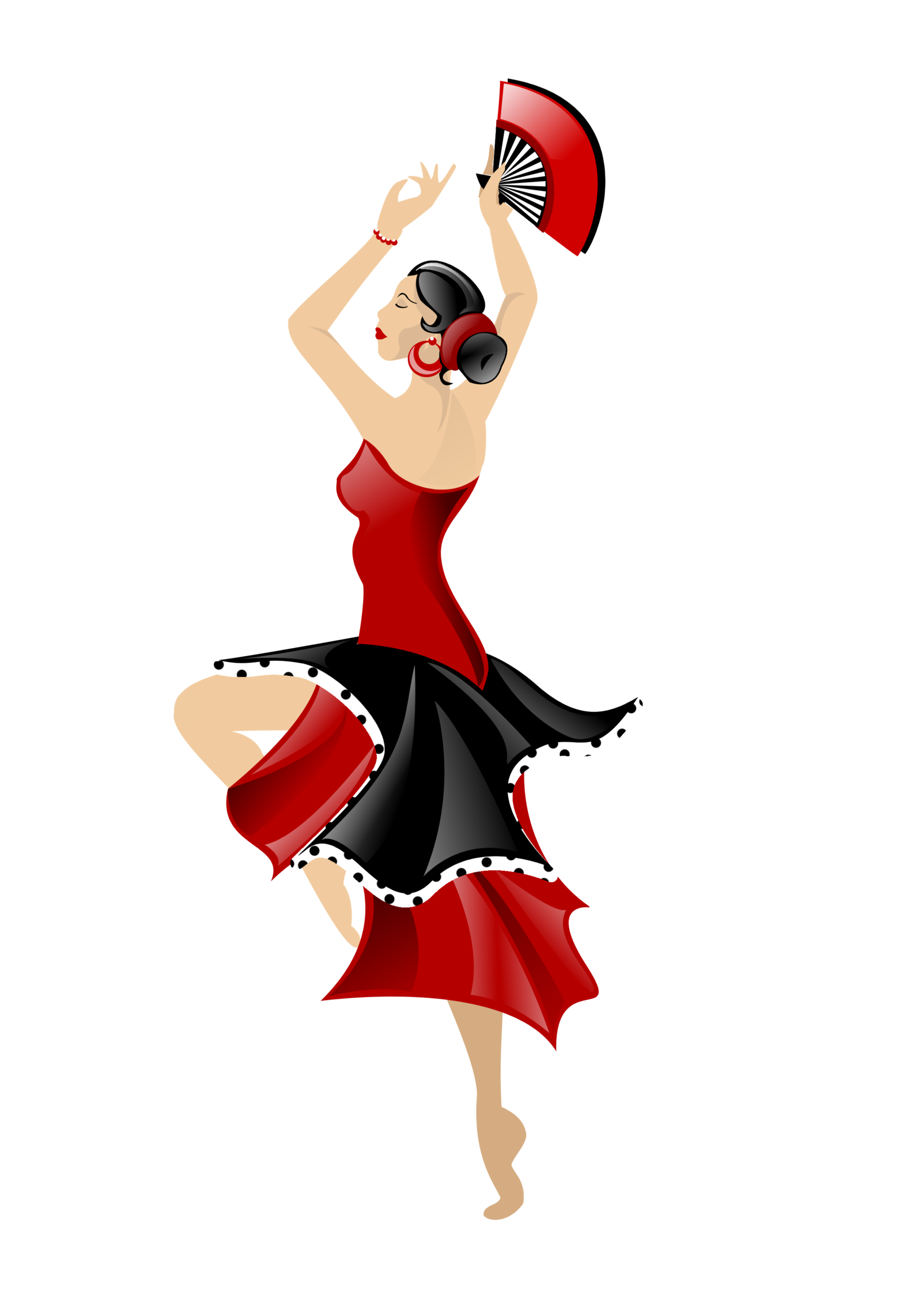 Flamenco. Elegant spanish dancing girl . Flamenco party - vector - Clip