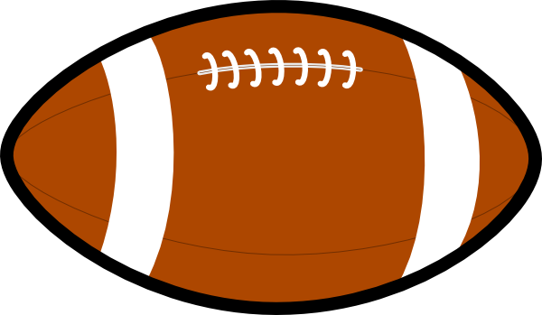Brown American football with white laces and stripes on a white background.