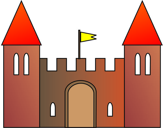 Magical Fabulous Cartoon Castle. Vector Flat Illustrations Royalty ...