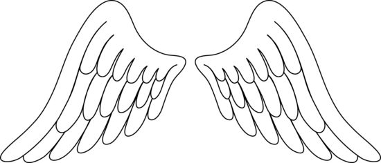 Angel Wings Line Art - Free Printable Coloring Page & Design Element