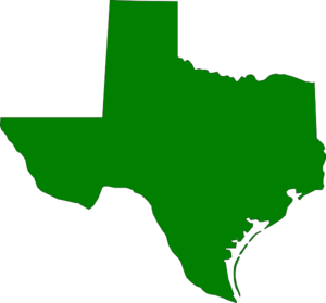 Texas State Outline Map - Green Silhouette for Download & Use