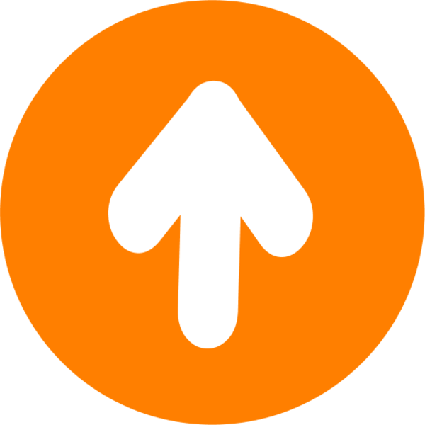 Orange circular button with a white upward-pointing arrow icon.