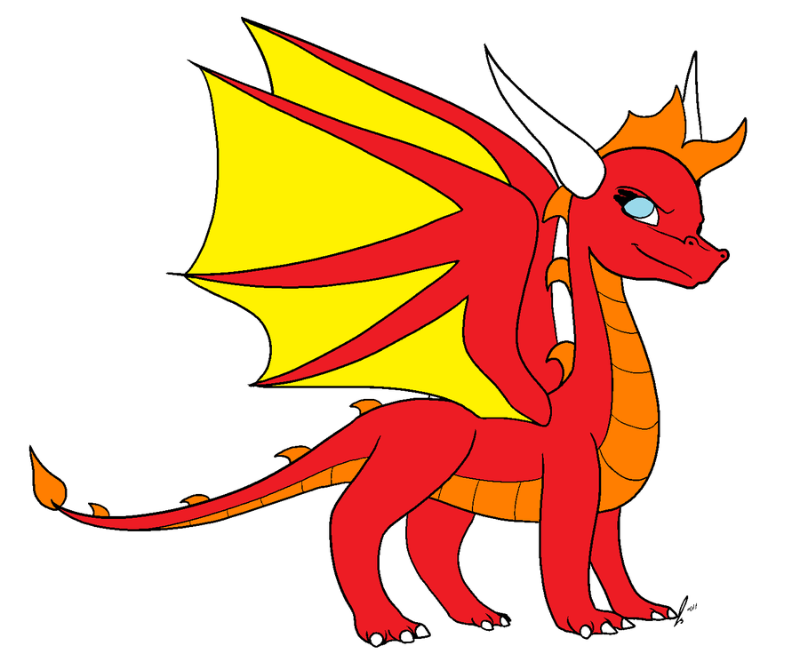 Red Flame Dragon Illustration - Fantasy Art for Kids & Creators
