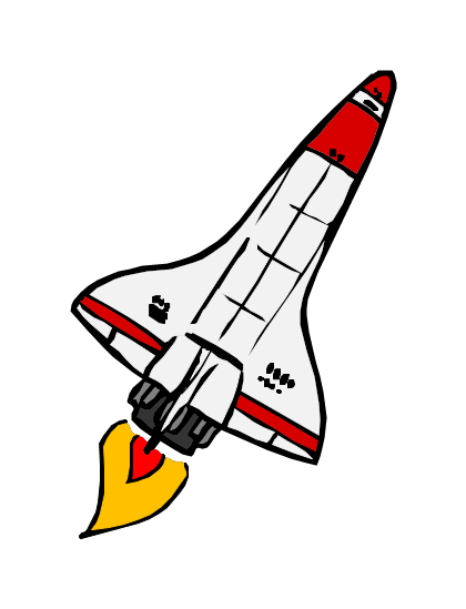 Cartoon Space Shuttle Launch Illustration - Free Clipart & SVG