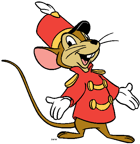 A cheerful cartoon mouse in a red military-style uniform with gold buttons and a matching hat, smiling and gesturing warmly.