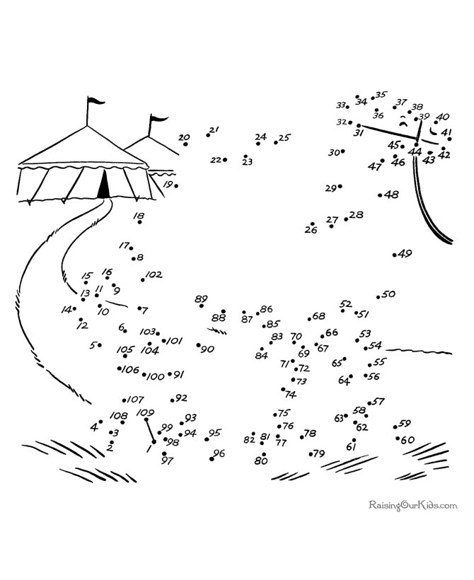 Free Printable Circus Dot-to-Dot Puzzle for Kids | Educational Activity