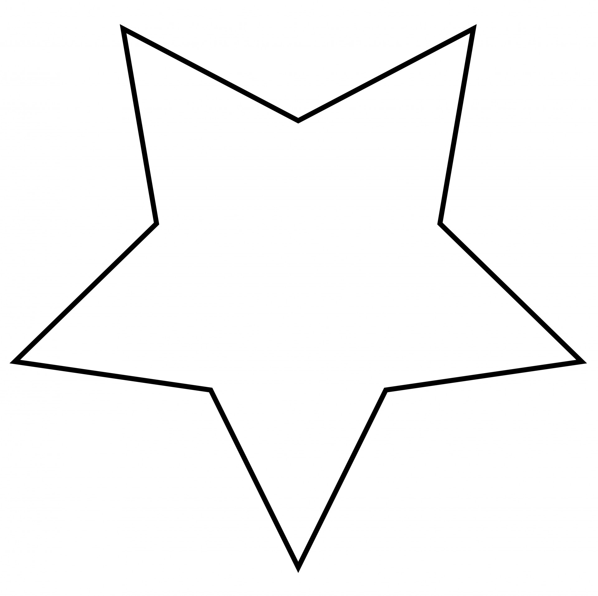 Black outline of a five-pointed star on white background, simple vector-style illustration.