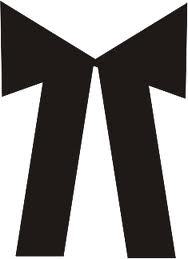 Abstract black ribbon-like symbol on white background, resembling a stylized bow or inverted 'Y' with flared ends.