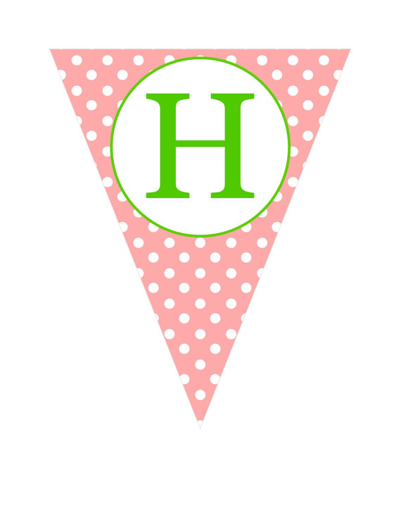 Printable Letter H Banner - Pink Polka Dot Decor for Parties & Events