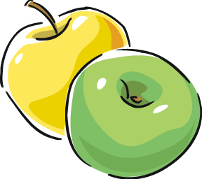 Fresh Apples Illustration - Yellow & Green Varieties for Healthy Eating