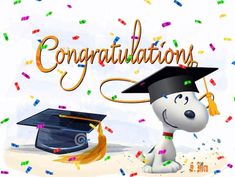 Congratulations Graduation Card - Fun & Whimsical Snoopy Design