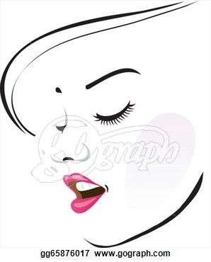 Stylized black-and-white line art of a woman’s face with closed eye, long lashes, and pink lips slightly parted.