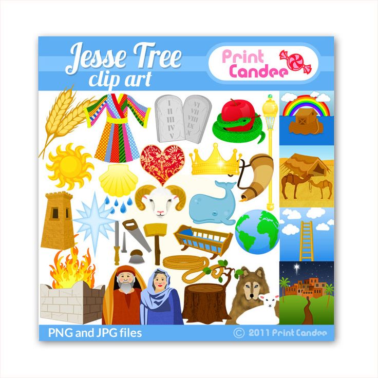 Jesse Tree Clip Art - Bible-Themed PNG & JPG Graphics for Sunday School and Advent