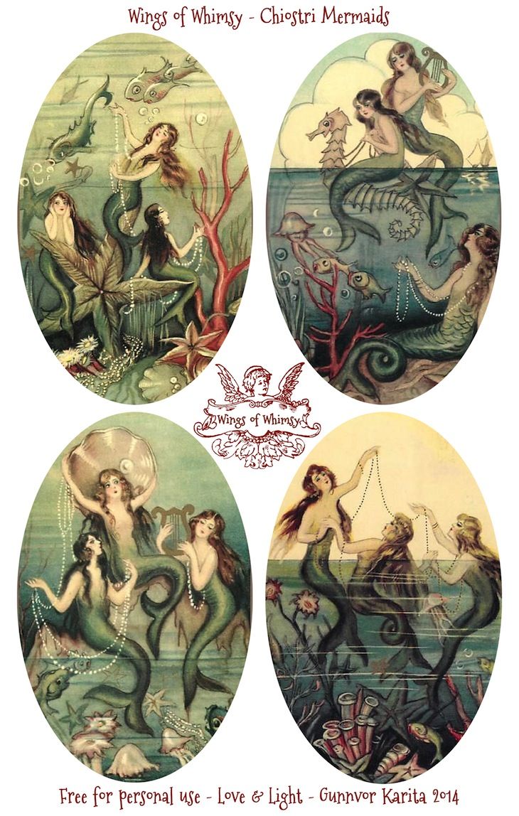 vintage mermaids - Clip Art Library