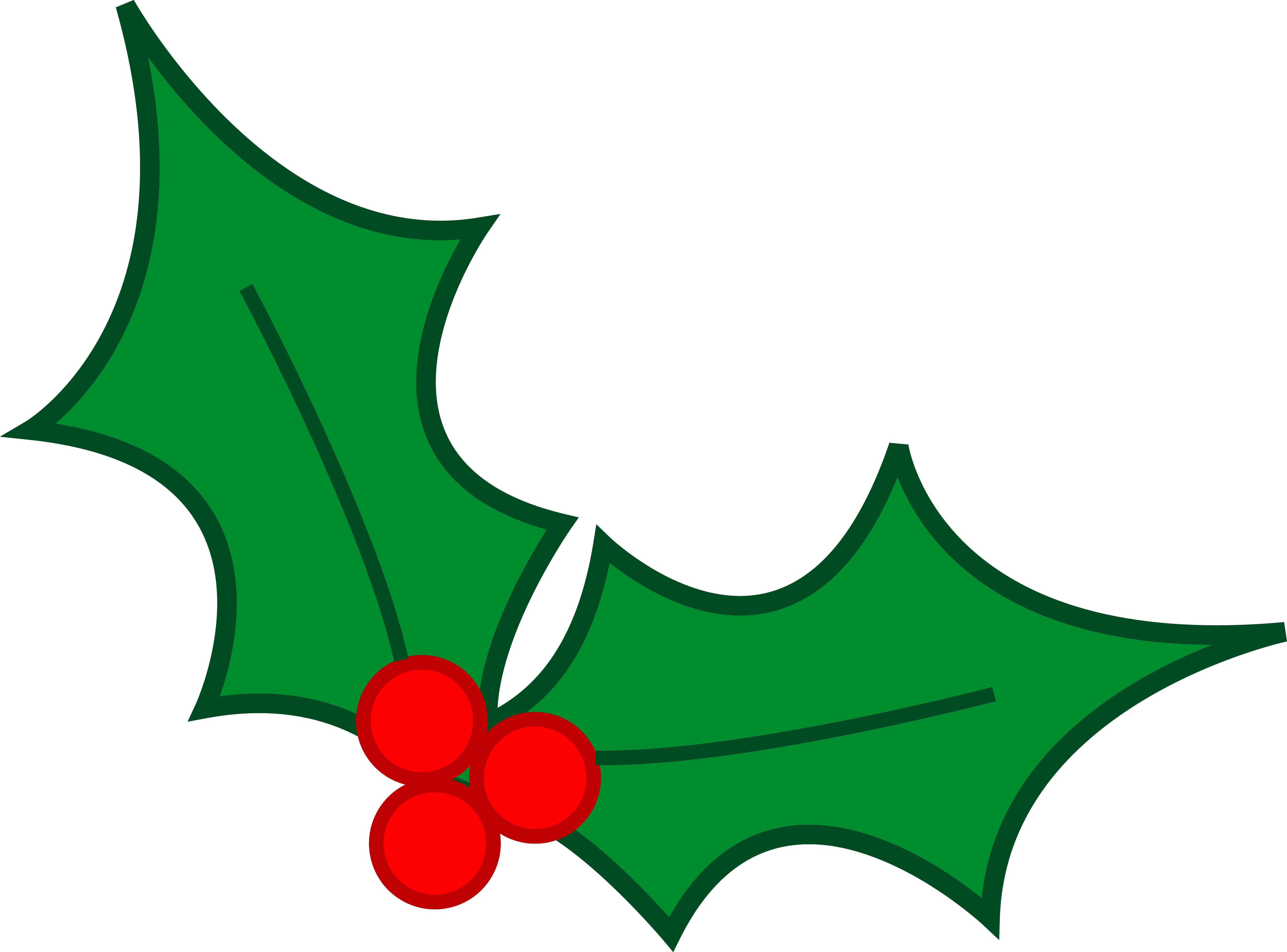 Holly Leaves and Berries - Classic Christmas Decorative Illustration