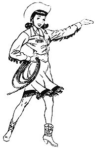 Classic Cowgirl Illustration - Retro Western Art for Design & Print