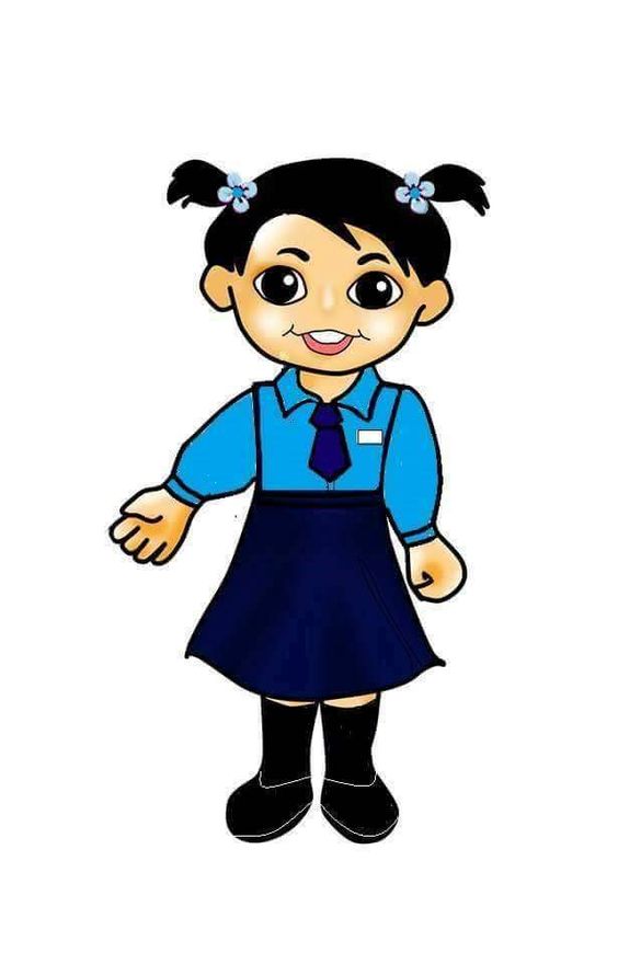 Cartoon Schoolgirl Illustration - Free Clipart for Educational Use