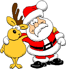 Festive Santa and Reindeer Cartoon Illustration | Holiday Clip Art