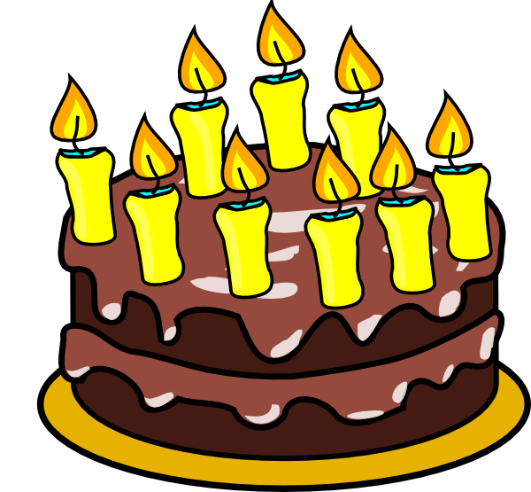Happy Birthday Cake with Candles - Free Clipart Image