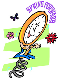 Spring Forward Time Change Illustration - Daylight Saving Time Reminder