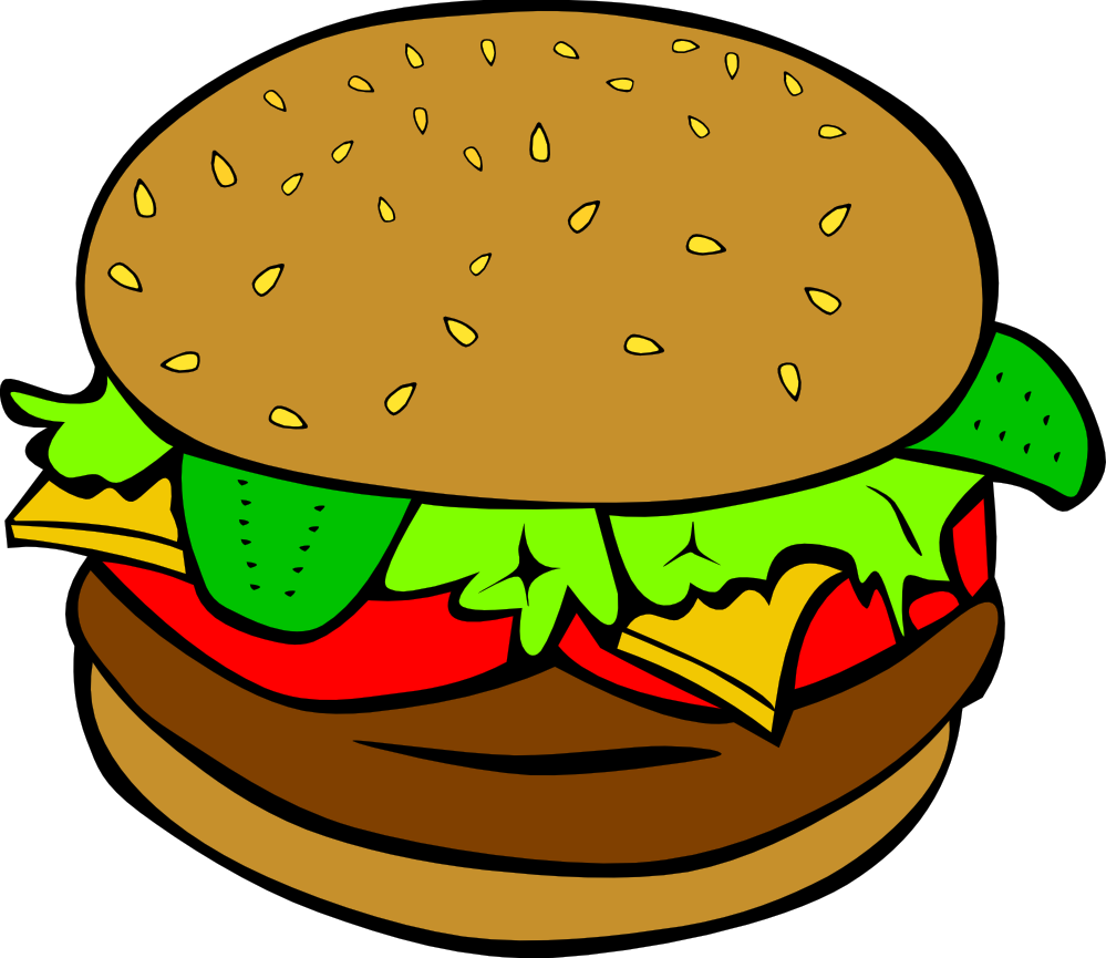 Classic Hamburger Illustration - Free Clipart for Food Websites