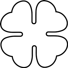 Four-Leaf Clover Outline SVG - Symbol of Good Fortune & St. Patrick’s Day