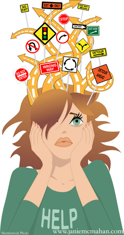 Overwhelmed by Choices? Visual Metaphor for Decision Fatigue and Mental Clutter