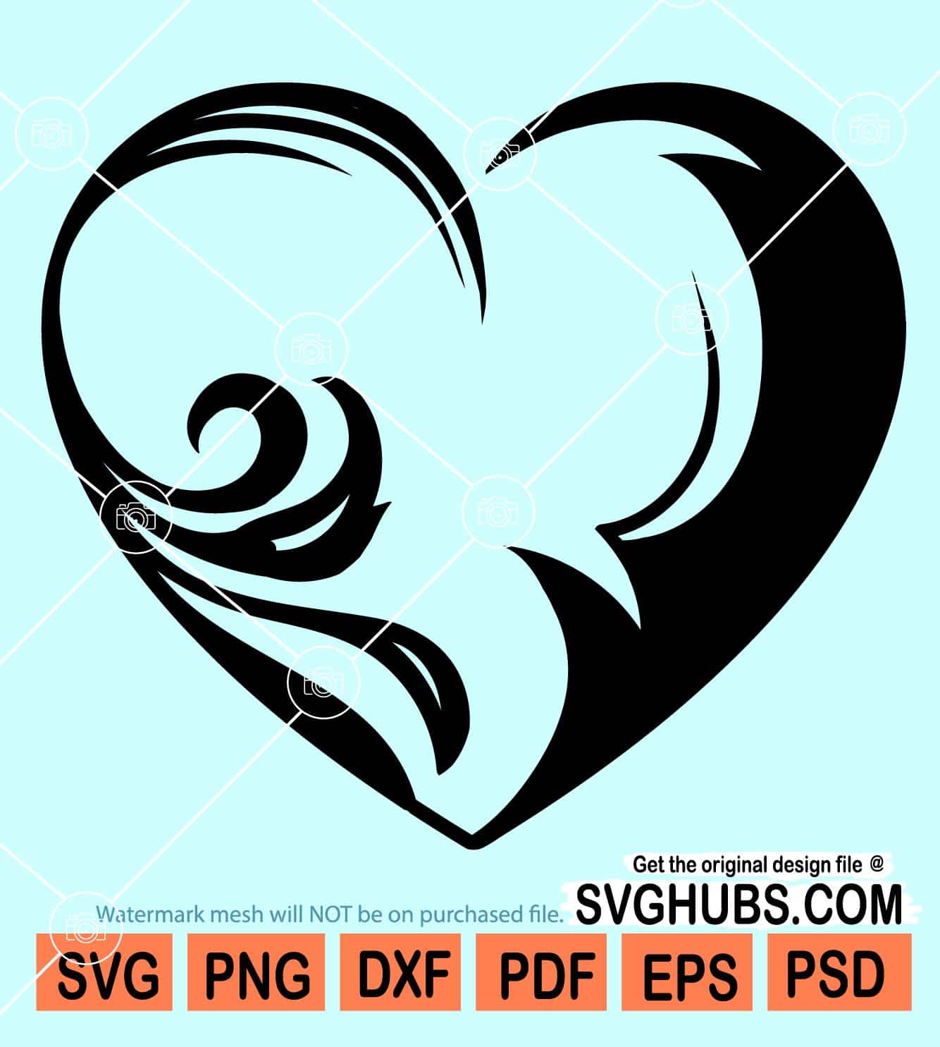 Tribal Hearts Clip Art Library   Abstract Heart Svg 