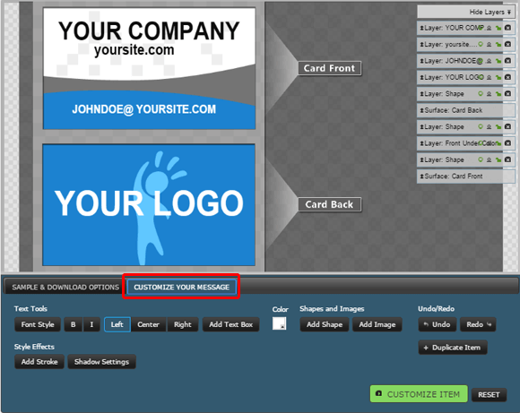Customize Your Business Card Online - Free Design Tool
