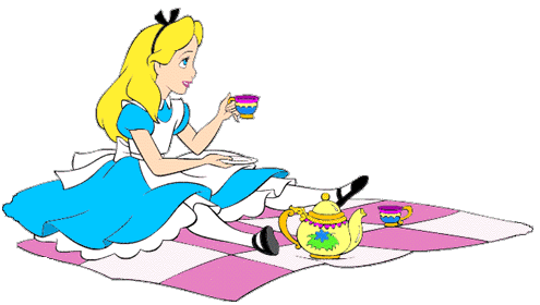 Alice in Wonderland Tea Party Illustration - Classic Cartoon Scene