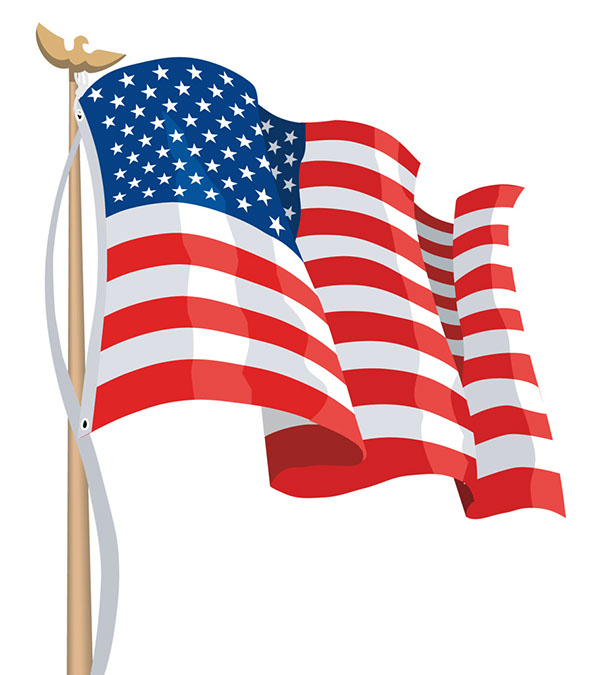 U.S. Flag Illustration - High-Quality Vector Image for Patriotic Designs