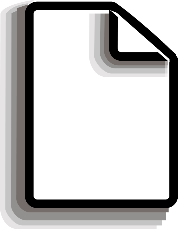 Black document icon with folded top-right corner and layered pages, symbolizing files or documents.