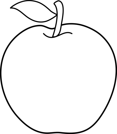 Apple Illustration - Clean Line Art for Educational and Design Use