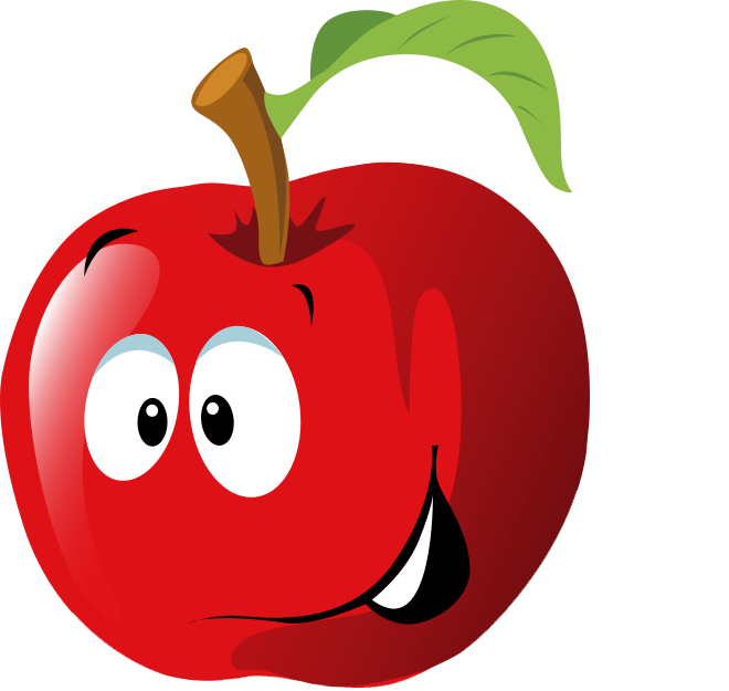 Fun Apple Cartoon Illustration for Kids & Educational Content