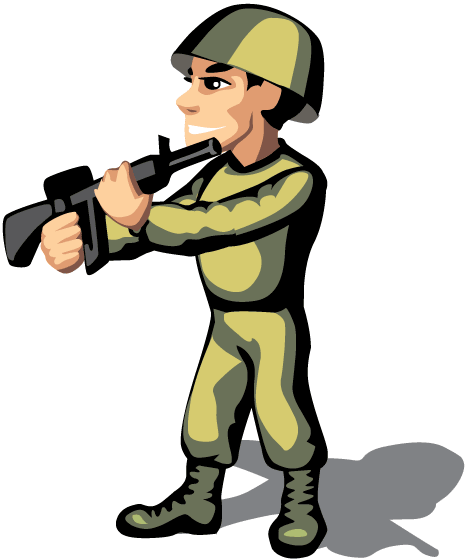 Soldier Illustration - Military Character Clipart for Educational and Design Use