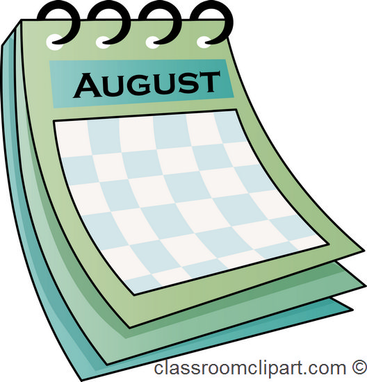 August Calendar Clipart - Free Classroom Resource