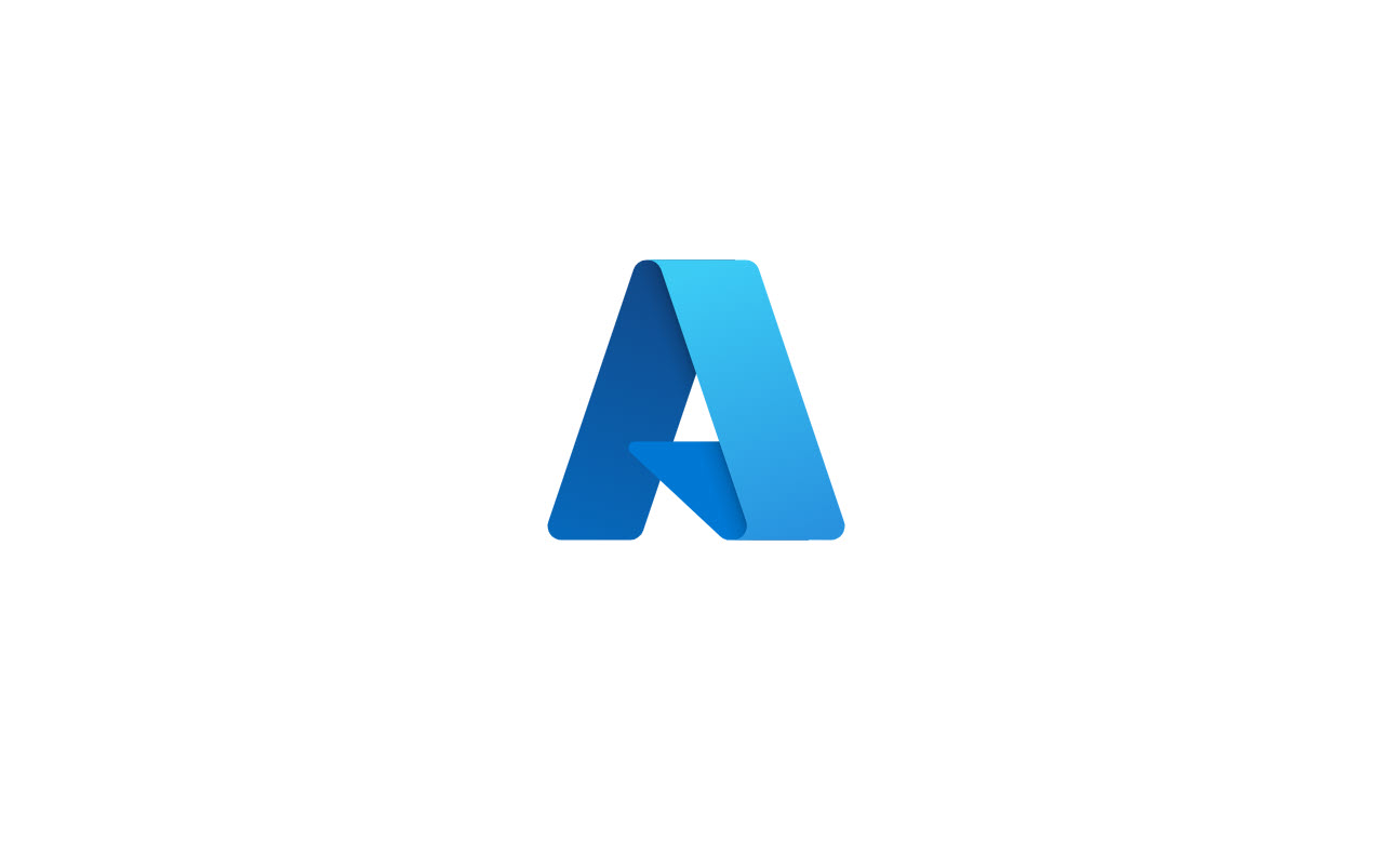 Microsoft Azure logo - stylized blue letter 'A' with gradient and layered ribbon design on white background.