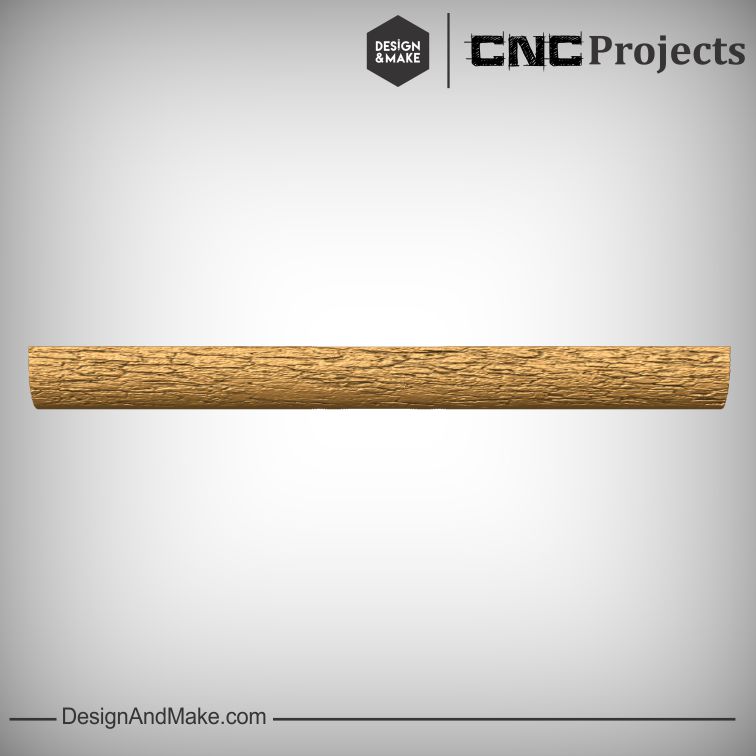 Realistic 3D-rendered wooden dowel with visible grain texture on neutral background.