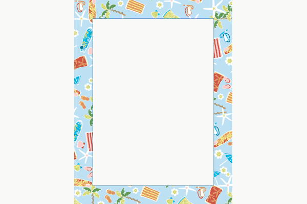 Summer Beach Frame Template - Free Download for Cards & Invitations