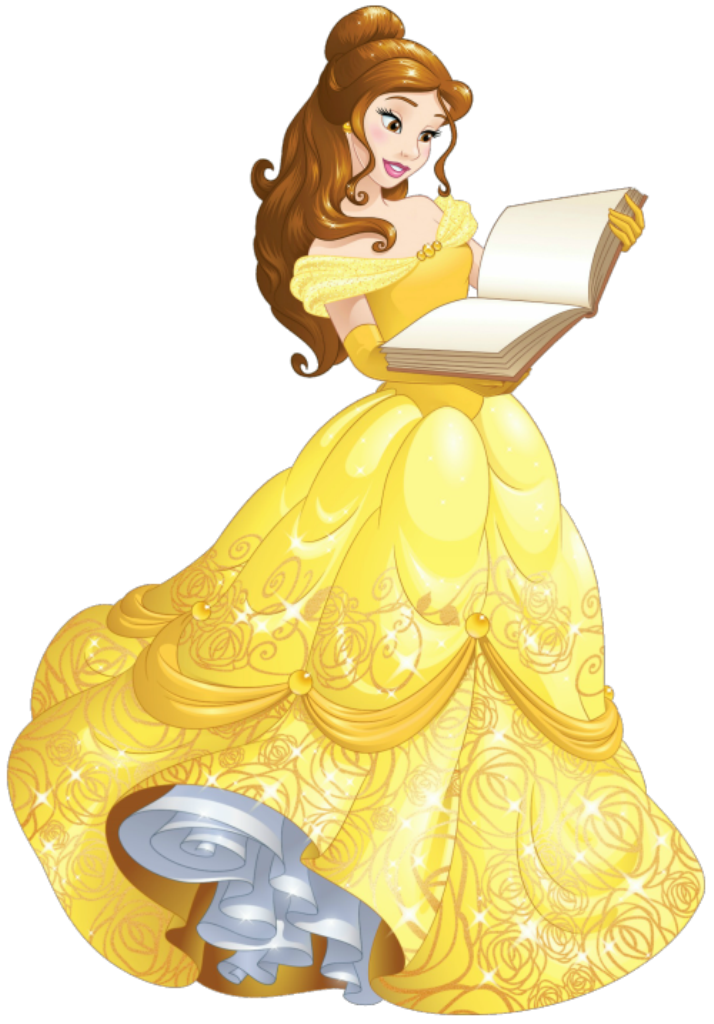 Belle Reading - Disney Princess Iconic Yellow Gown Illustration