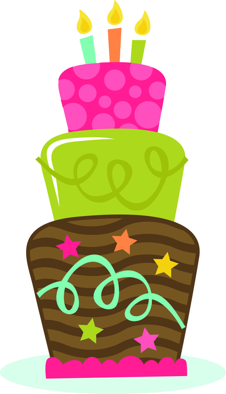 Festive Birthday Cake Illustration - Free Clipart for Celebrations