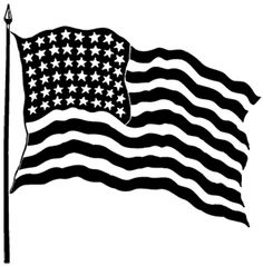 American Flag Silhouette - High-Contrast Vector Illustration for Patriotic Design